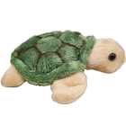 Plush turtle toy with green shell on a white background