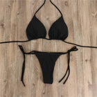 Sweetkama Solid Color Bikini Swimsuit - Black