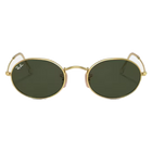 Ray-Ban Oval Green Lenses, Polished Gold Frame