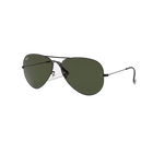 Ray-Ban Aviator Large Metal II Polished Black + Classic Green