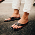 Mea Ola Men’s Leather Beach Sandals Dark Java