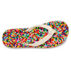 top view Sanük Bubblecush Women's Massage Comfort Flip Flops - Rainbow Confetti
