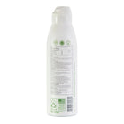 White aerosol can with green labels on a white background
