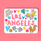 Los Angeles Fun Magnet Pink Background