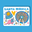 Santa Monica Magnet - Ferris Wheel Blue Background