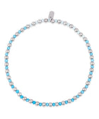Pura Vida Ball Bead and Stone Stretch Anklet - Silver