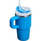 Azure Stanley Quencher H2.O FlowState Tumbler 20 oz, showing the lid and straw.