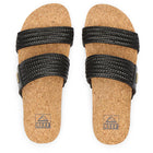 Top view of Reef Women's Vista Braid II Sandals - Black/Cork