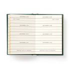 Calendar with dates and reminders on a white background