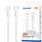 Eseekgo 10FT Nylon Braided C to C 60W Fast Charging Cable Wh