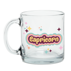 Clear Glass Mug with Text Capricorn