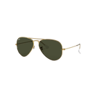 Ray-Ban Aviator Classic Polished Gold + Classic Green