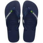 Havaianas Brazil Logo Flip Flops Navy Left and Right