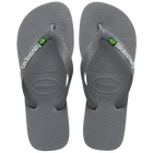 Havaianas Brazil Logo Flip Flops Steel Grey Left and Right