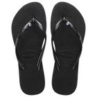 Havaianas Women's Slim Crystal Flip Flops - Black (Left & Right)