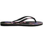Havaianas Women's Floral Colors Slim Flip Flops - Black (Side)