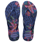 Havaianas Slim Animal Floral Fusion Flip Flops Navy (Left and Right)