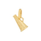 Gold 'CHEER' megaphone pendant on a white background