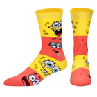 Colorful socks with cartoon character design on a white background
