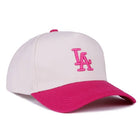 LA City Logo Two Tone Canvas Cotton Cap - Fuchsia