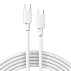 White USB-C cable on a white background