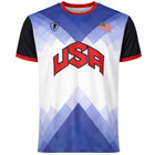 USA-themed sports jersey with geometric pattern on a white background