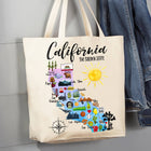 California State Map Souvenir 12 oz Canvas Tote Bag
