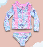 Kids Long Sleeve Starry Seas Long Ruffle Set