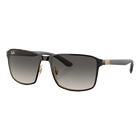Ray-Ban RB3721 Polished Black on Gold Side VIew
