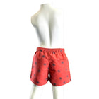 Boy's Swim Short - Tiny Palms on BricRed (Back)