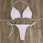 Sweetkama Solid Color Bikini Swimsuit - White