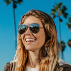 Model wearing Blenders - Shadow Matte Silver