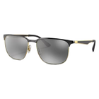 RB3569 Polished Black On Gold, Grey Mirror Silver Gradient Lenses Side
