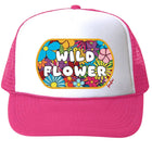 Bubu Wild Flower Trucker Hat - White/Pink (Front)