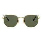 Ray-Ban RB3548N Polished Arista Gold Hexagonal Flat G-15 Green Lenses