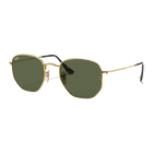 Ray-Ban RB3548N Polished Arista Gold Hexagonal Flat G-15 Green Lenses Side View