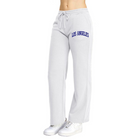 Fleece Stright Leg Mid Rise Jogger With La Print - White