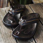 Mea Ola Men’s Leather Beach Sandals Dark Java