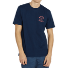 Model wearing Party Pants Moby Says Navy T-Shirt Front