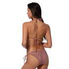 Pick Pink Printed Basic Triangle Bikini - Shinny Maroon Stripe (Back)