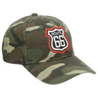 Route 66 Shield Logo Baseball Cap - Green Camo