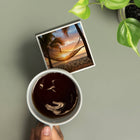 Santa Monica California Palm Trees and Hammock Ceramic Coaster Actual Size