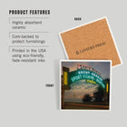 Santa Monica California Pier at Sunset Ceramic Coaster Features