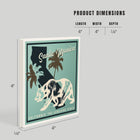 Santa Monica California State Bear Ceramic Coaster Dimension