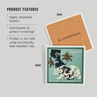 Santa Monica California State Bear Ceramic Coaster Features