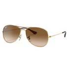Ray-Ban Cockpit Polished Arista Gold, Light Brown Gradient Lenses Side View