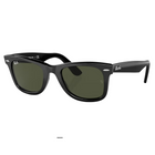 Ray-Ban Original Wayfarer Bio-Based Polished Black, Green Lenses Side View