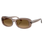 Ray-Ban RB2221 Polished Transparent Beige, Gradient Brown Polarized Lenses Side View