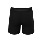 Black boxer briefs on a white background