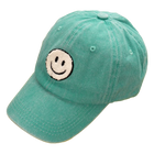 Washed Sherpa Happy Face Baseball Cap - Washed Turq